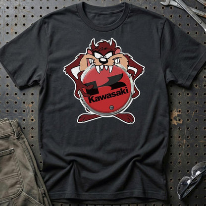 Kawasaki TAZ Unisex T-Shirt , Bomuld-Beklædning-Kawasaki-Sort-S-Garage Culture Shop- garage - man cave - merchandise