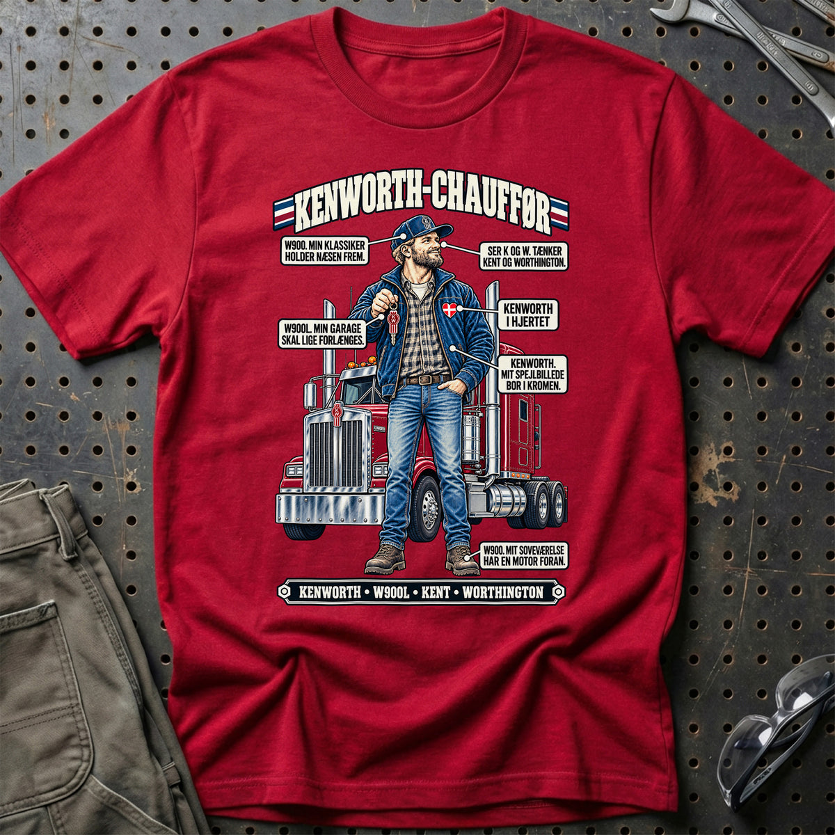 
Kenworth-Chauffør T-Shirt – Rød