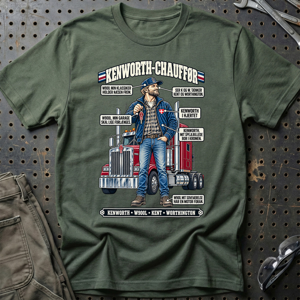 
Kenworth-Chauffør T-Shirt – Grøn Militær