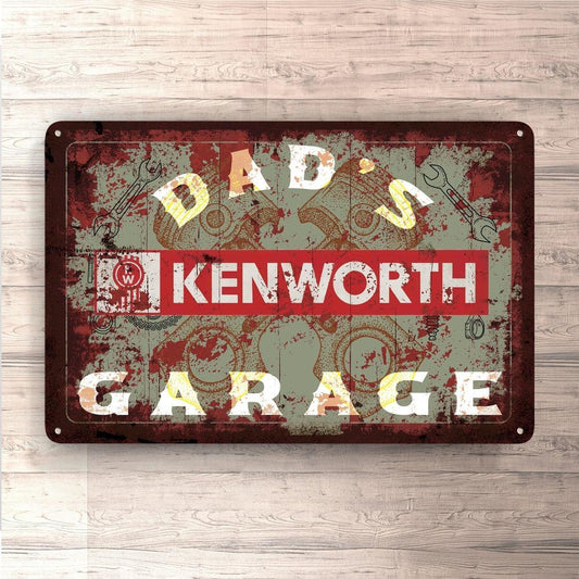 Kenworth Dads Garage Vintage Skilte, Musemåtte, Dørmåtte-Skilte-Kenworth-Garage Culture Shop- garage - man cave - merchandise
