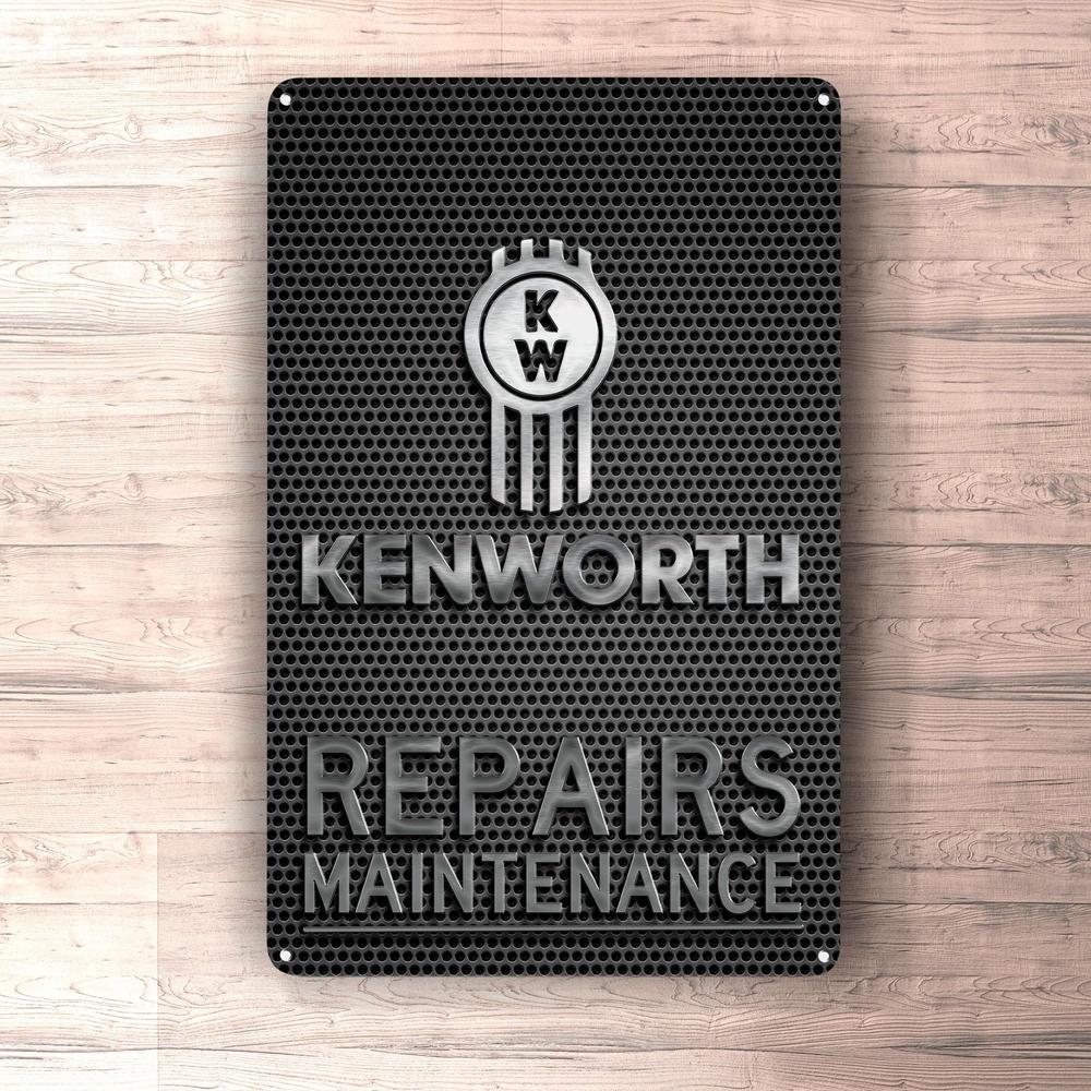 Kenworth Repairs Maintenance Skilte, Musemåtte, Dørmåtte , Plakat-Skilte-Kenworth-Garage Culture Shop- garage - man cave - merchandise