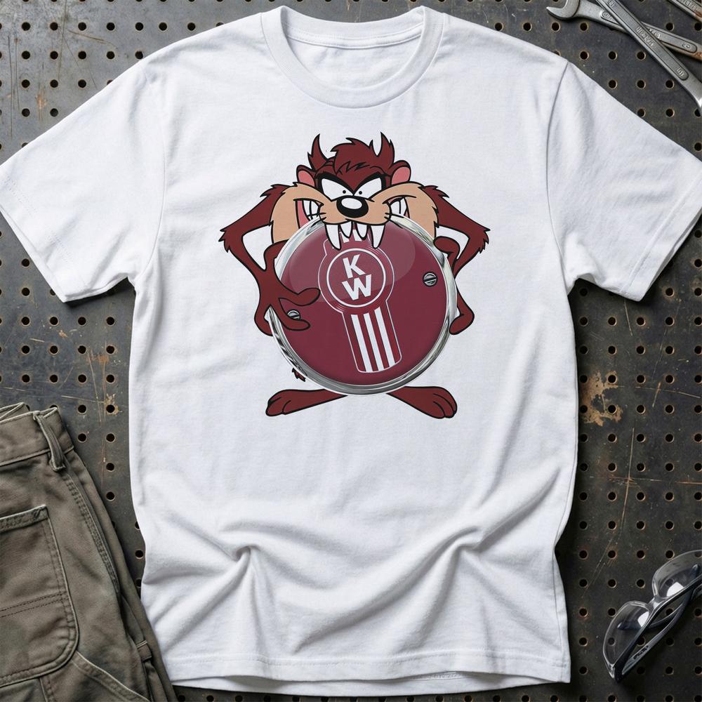 Kenworth TAZ Unisex T-Shirt , Bomuld-Beklædning-Kenworth-Hvid-S-Garage Culture Shop- garage - man cave - merchandise