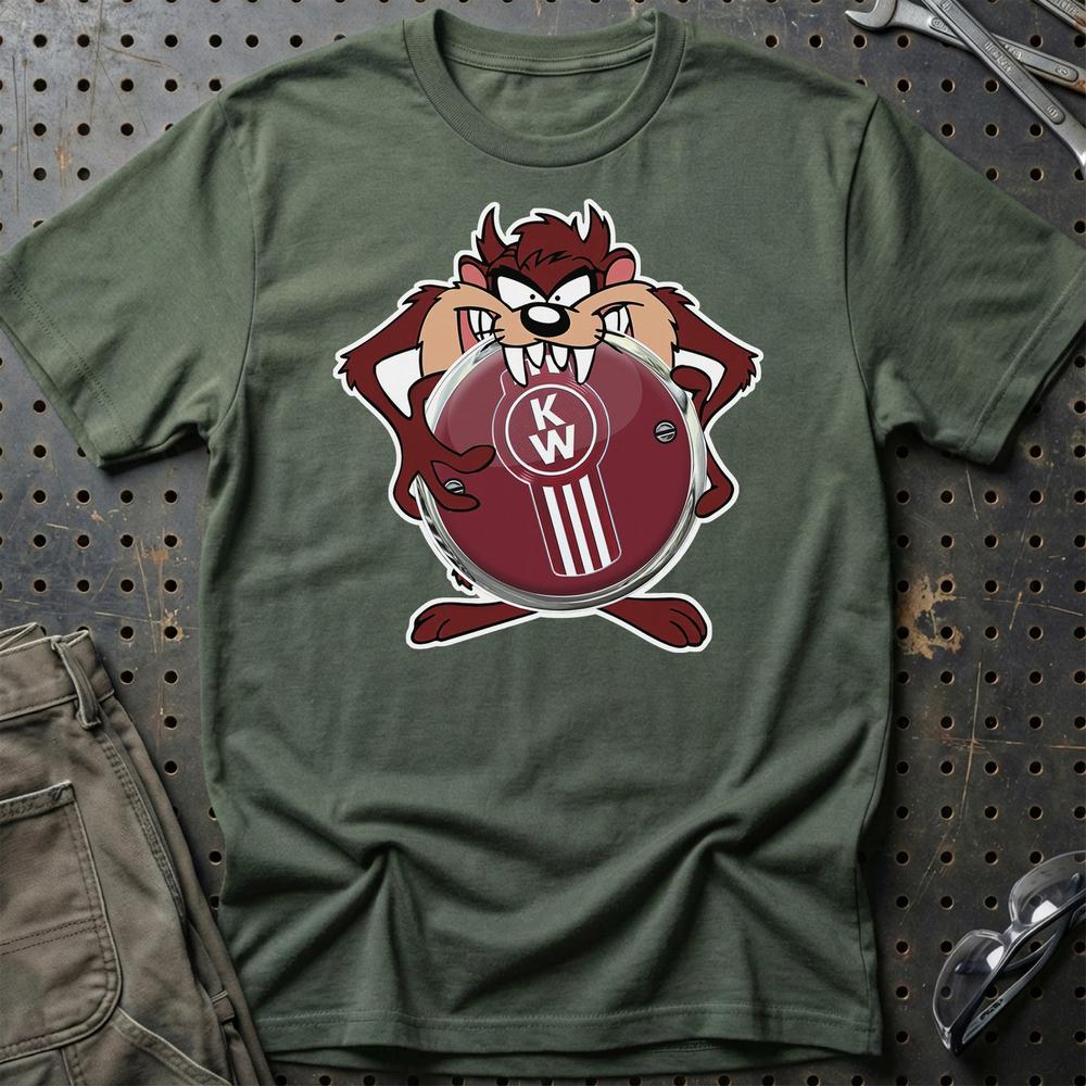 Kenworth TAZ Unisex T-Shirt , Bomuld-Beklædning-Kenworth-Grøn Militær-S-Garage Culture Shop- garage - man cave - merchandise