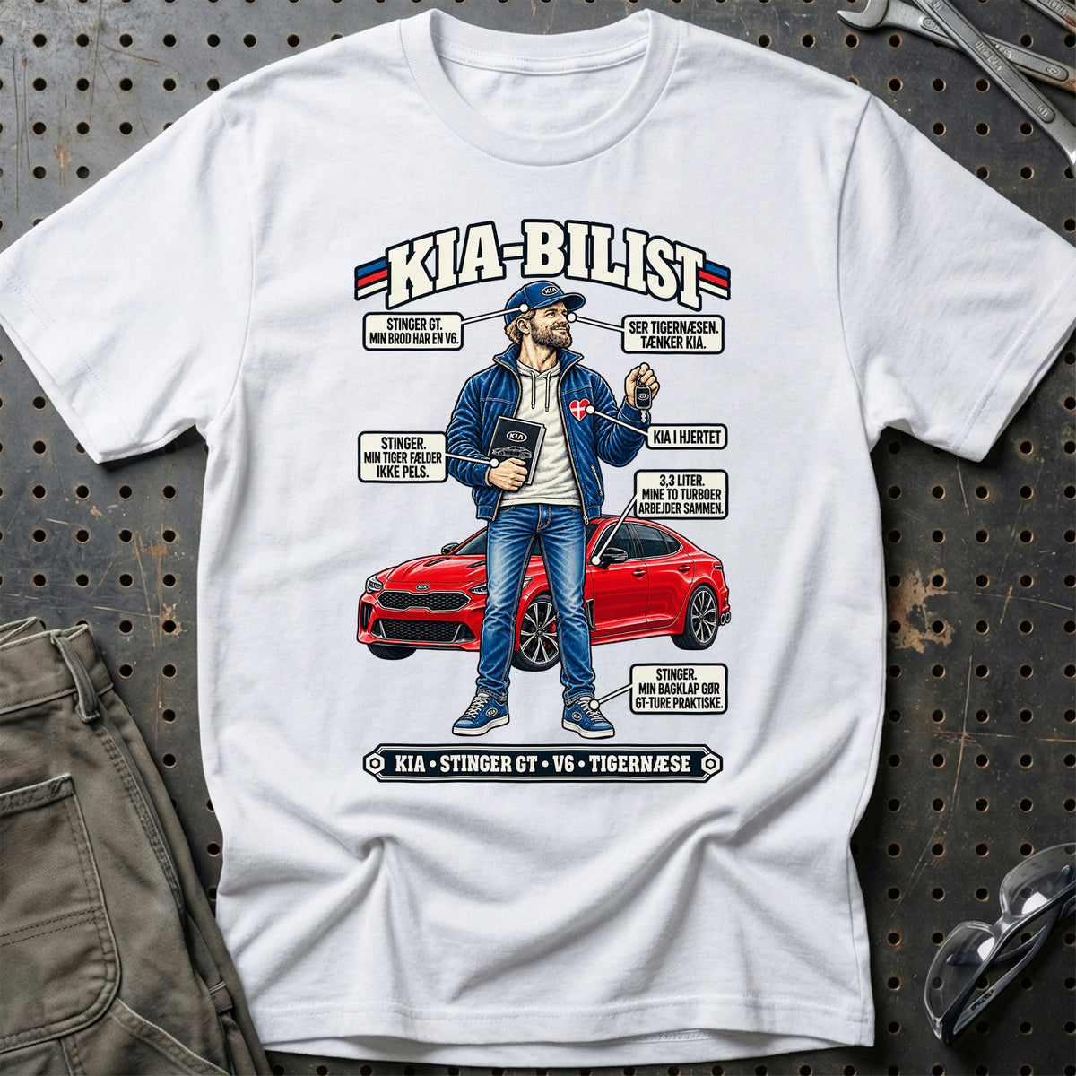 
Kia-Bilist T-Shirt – Hvid