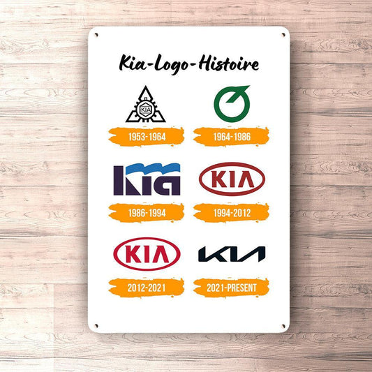 Kia Logo Histoire Skilte, Musemåtte, Dørmåtte , Plakat-Skilte-Kia-Garage Culture Shop- garage - man cave - merchandise