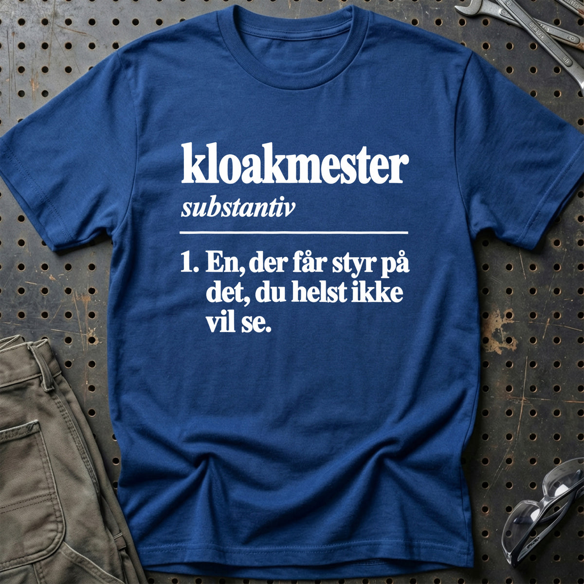 
Kloakmester – Definition T-Shirt – Blå Royal