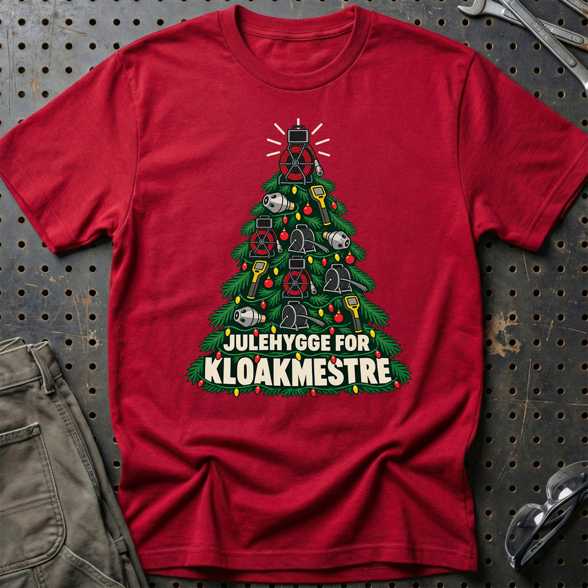 
Kloakmester – Julehygge – Unisex T-Shirt – Rød