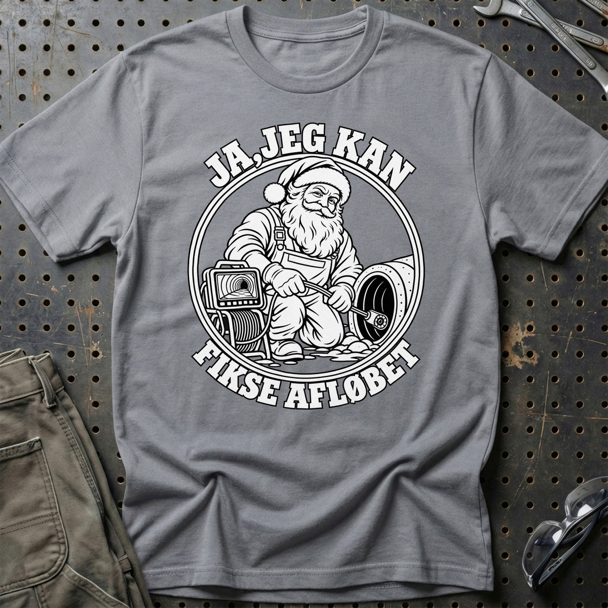 
Kloakmester – Santa Kan Det – Jul T-Shirt – Grå Sport