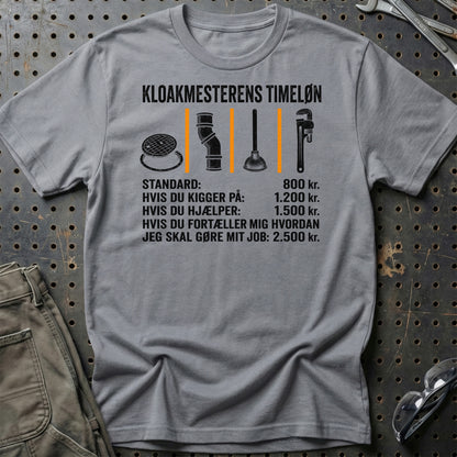 Kloakmesterens Timeløn - Unisex T-Shirt , Bomuld