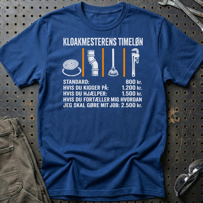 Kloakmesterens Timeløn - Unisex T-Shirt , Bomuld