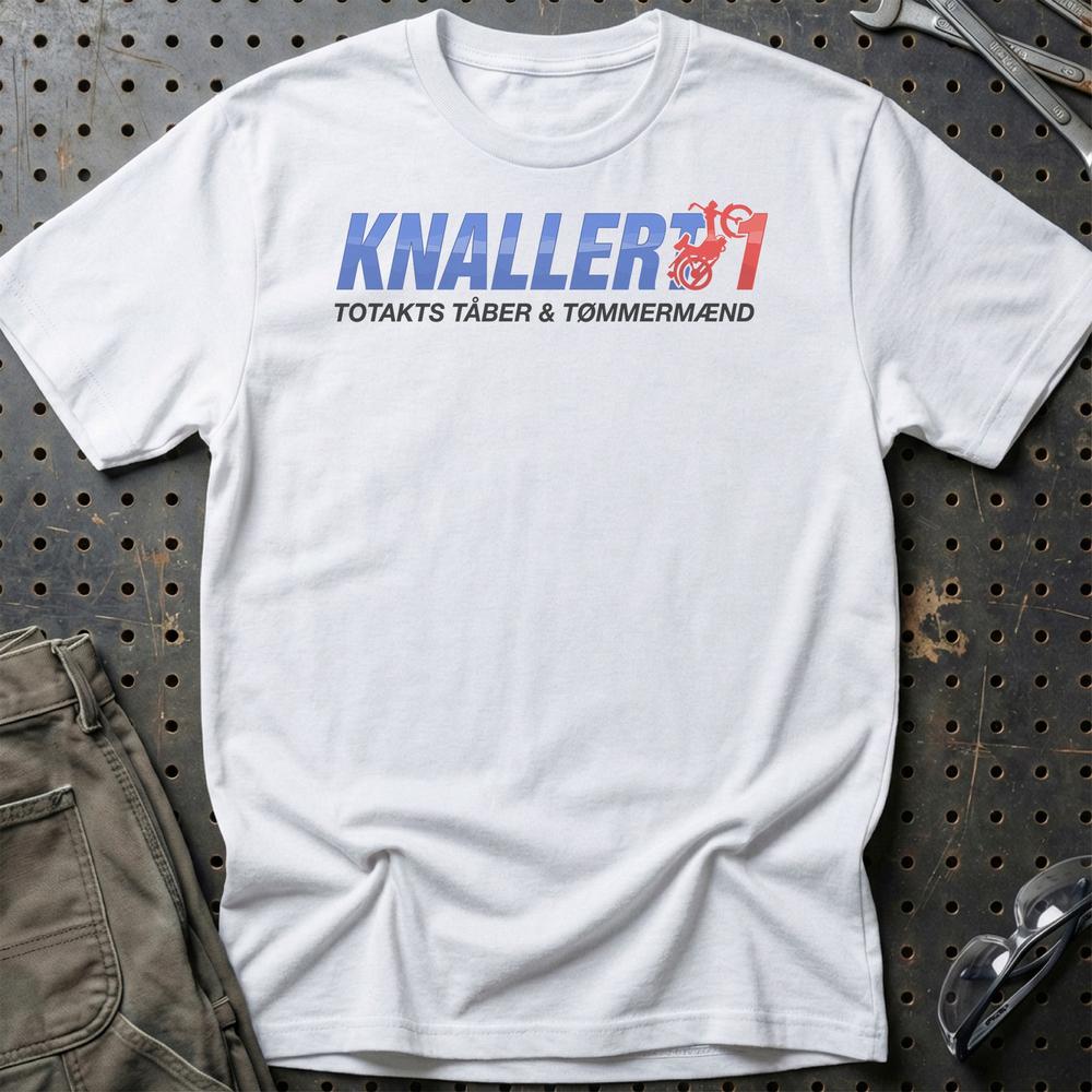 Knallert 1 Totakts Tåber & Tømmermænd T-Shirt-Beklædning-Motoroil-Hvid-S-Garage Culture Shop- garage - man cave - merchandise