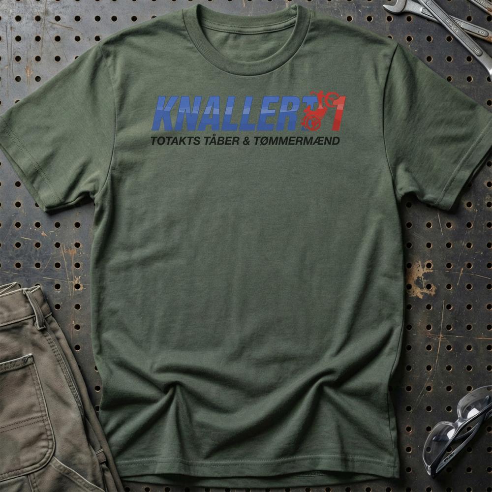 Knallert 1 Totakts Tåber & Tømmermænd - Unisex T-Shirt-Beklædning-Motoroil-Grøn Militær-S-Garage Culture Shop- garage - man cave - merchandise