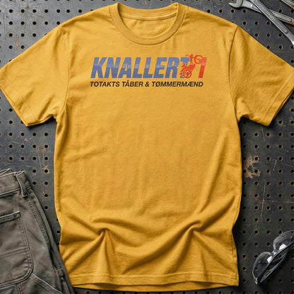 Knallert 1 Totakts Tåber & Tømmermænd - Unisex T-Shirt-Beklædning-Motoroil-Guld-S-Garage Culture Shop- garage - man cave - merchandise