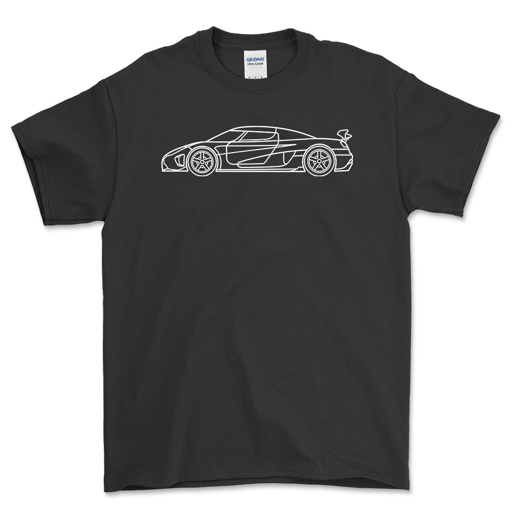 Koenigsegg Agera RS Outline T-Shirt-Beklædning-Koenigsegg-Sort-S-Garage Culture Shop- garage - man cave - merchandise