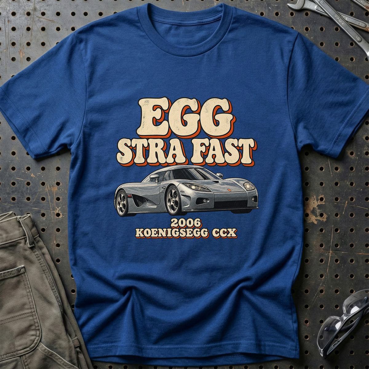 
Koenigsegg CCX 2006 – Egg Stra Fast T-Shirt – Blå Royal