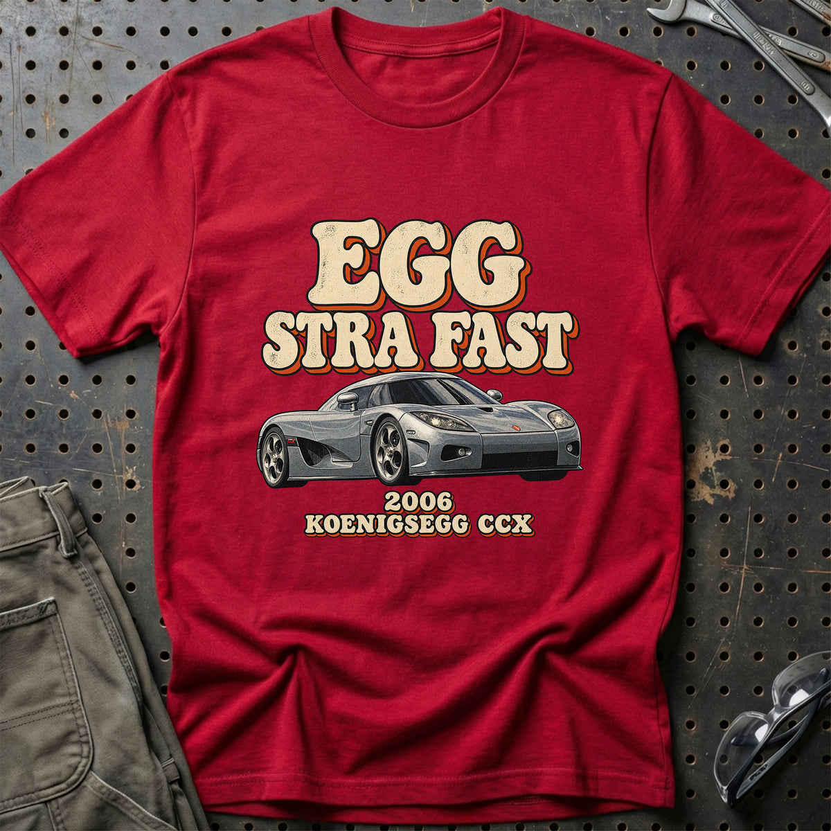 
Koenigsegg CCX 2006 – Egg Stra Fast T-Shirt – Rød