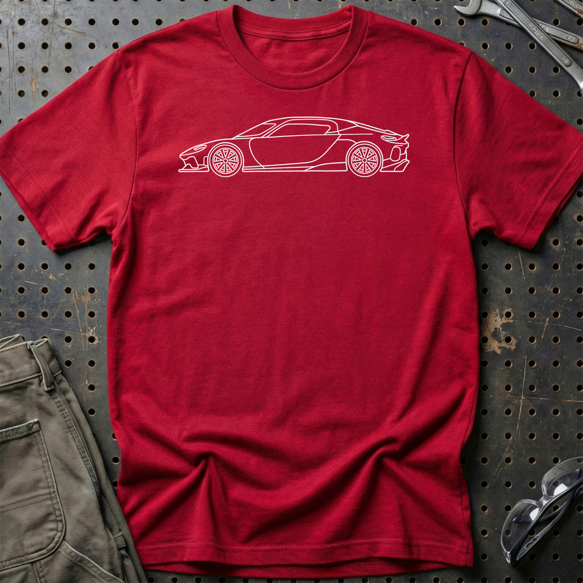 Koenigsegg Gemera Outline T-Shirt-Beklædning-Koenigsegg-Rød-S-Garage Culture Shop- garage - man cave - merchandise