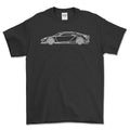 Koenigsegg Gemera Outline - Unisex T-Shirt , Bomuld-Beklædning-Koenigsegg-Sort-S-Garage Culture Shop- garage - man cave - merchandise