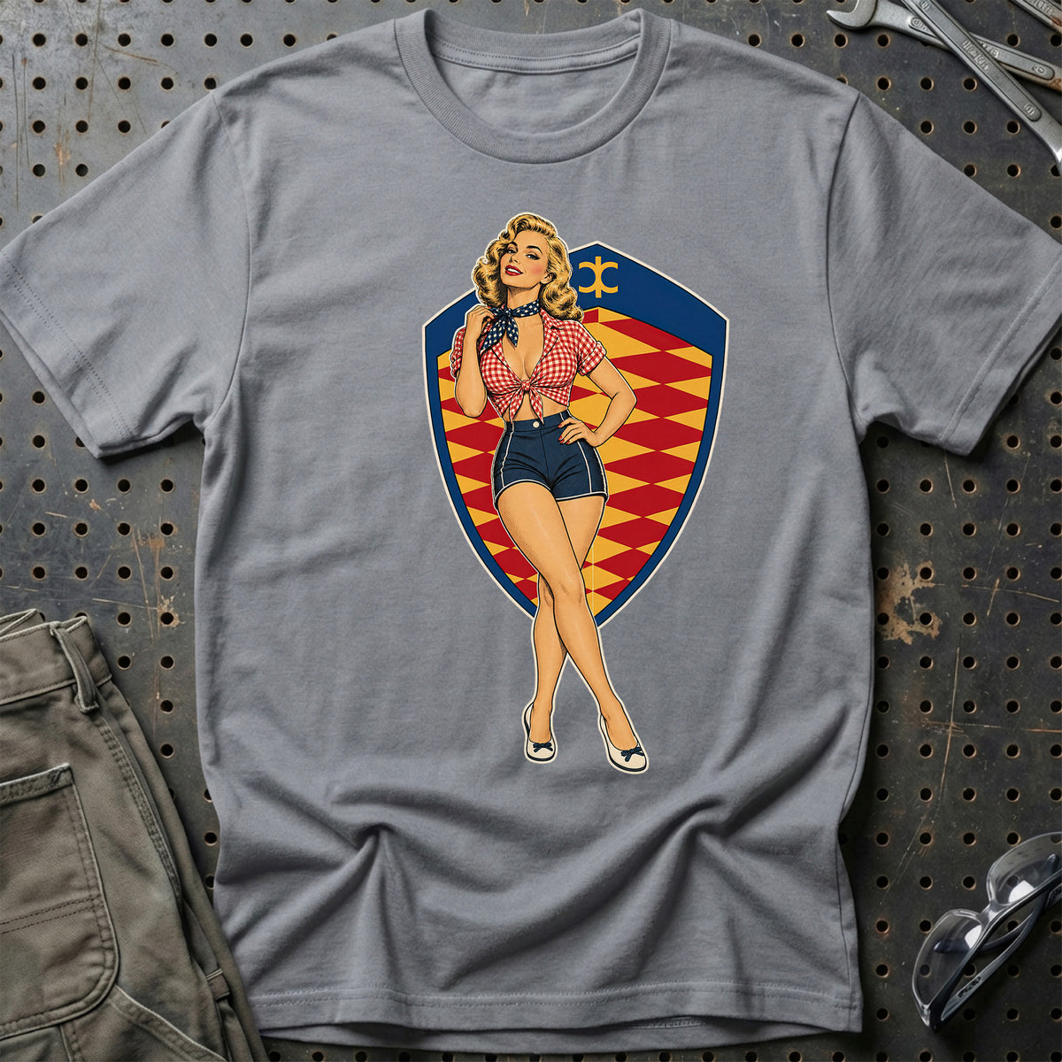 Koenigsegg Retro Pinup T-Shirt-Beklædning-Koenigsegg-Grå Sport-S-Garage Culture Shop- garage - man cave - merchandise