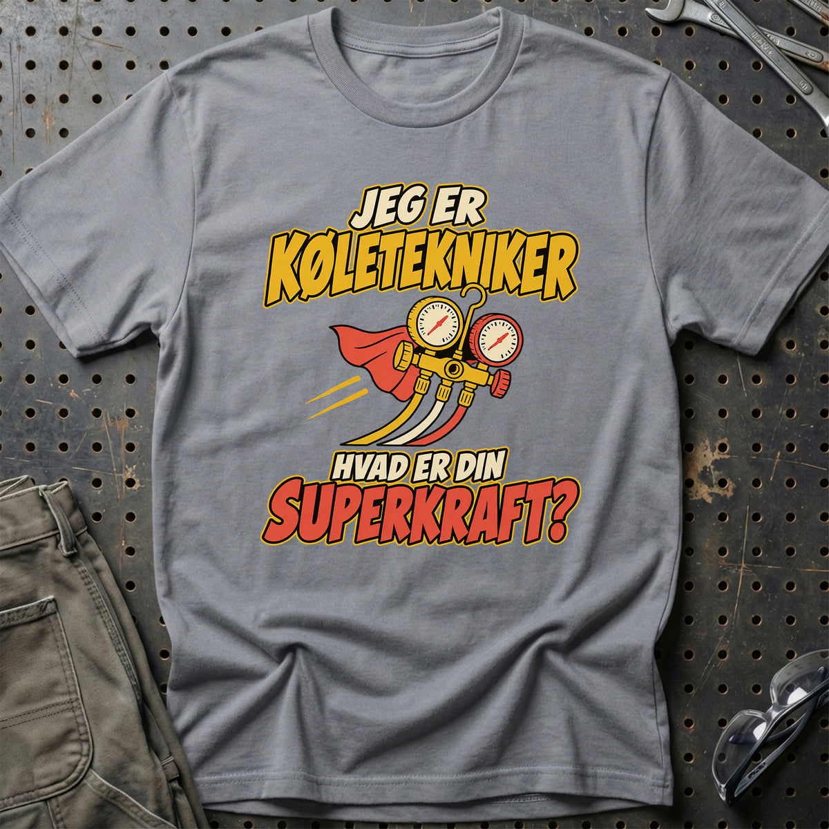 
Køletekniker – Hvad er din superkraft? – Unisex T-Shirt – Grå Sport