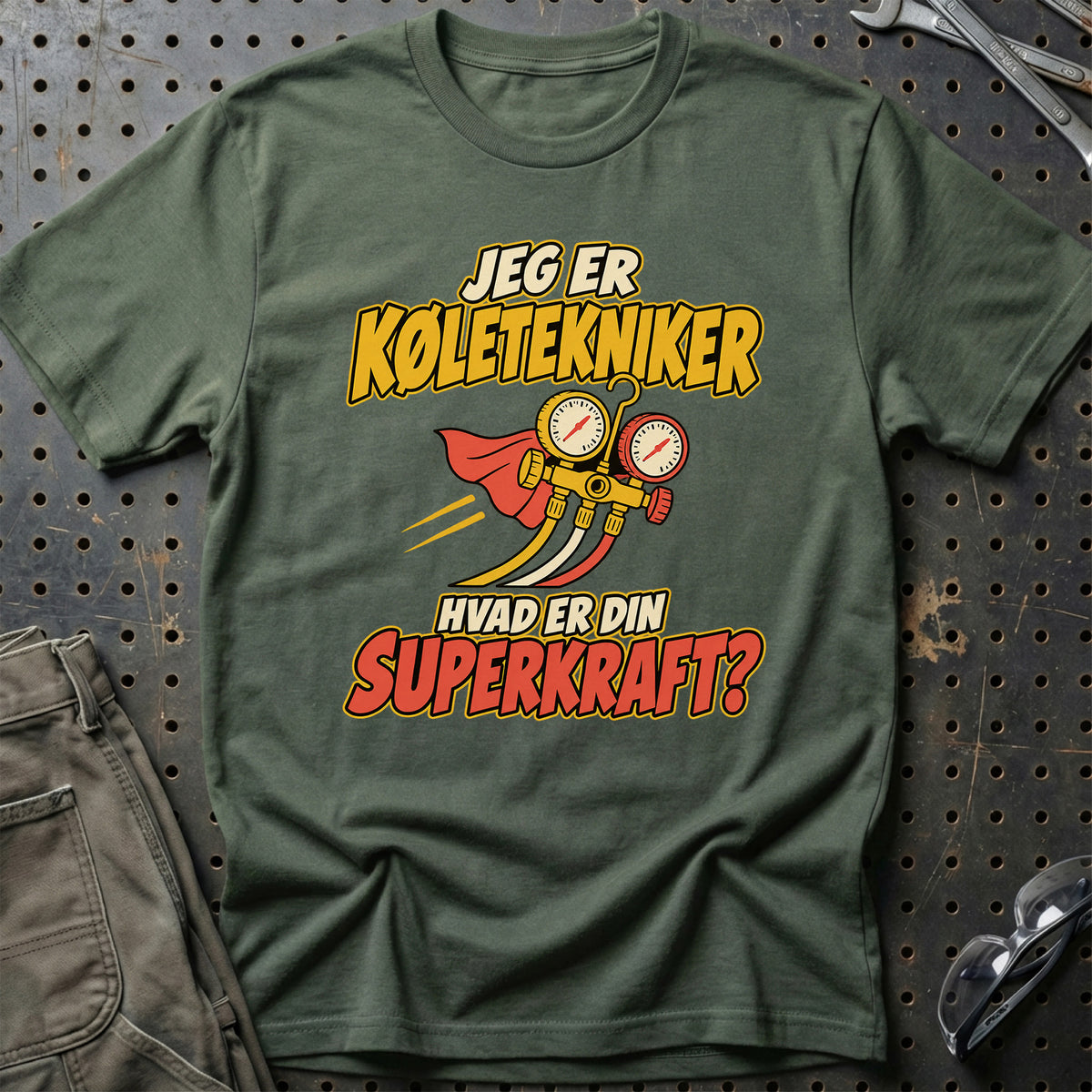 
Køletekniker – Hvad er din superkraft? – Unisex T-Shirt – Grøn Militær