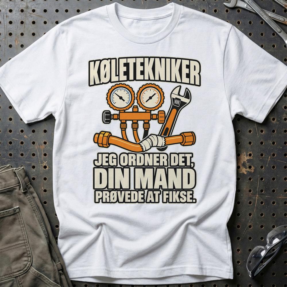 
Produktbillede af Køletekniker – Jeg Ordner Det, Din Mand Prøvede At Fikse T-Shirt