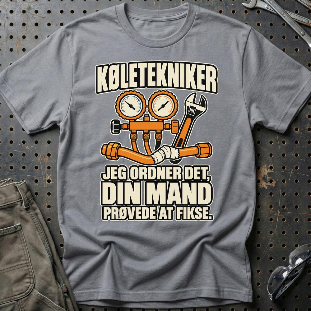 
Produktbillede af Køletekniker – Jeg Ordner Det, Din Mand Prøvede At Fikse T-Shirt