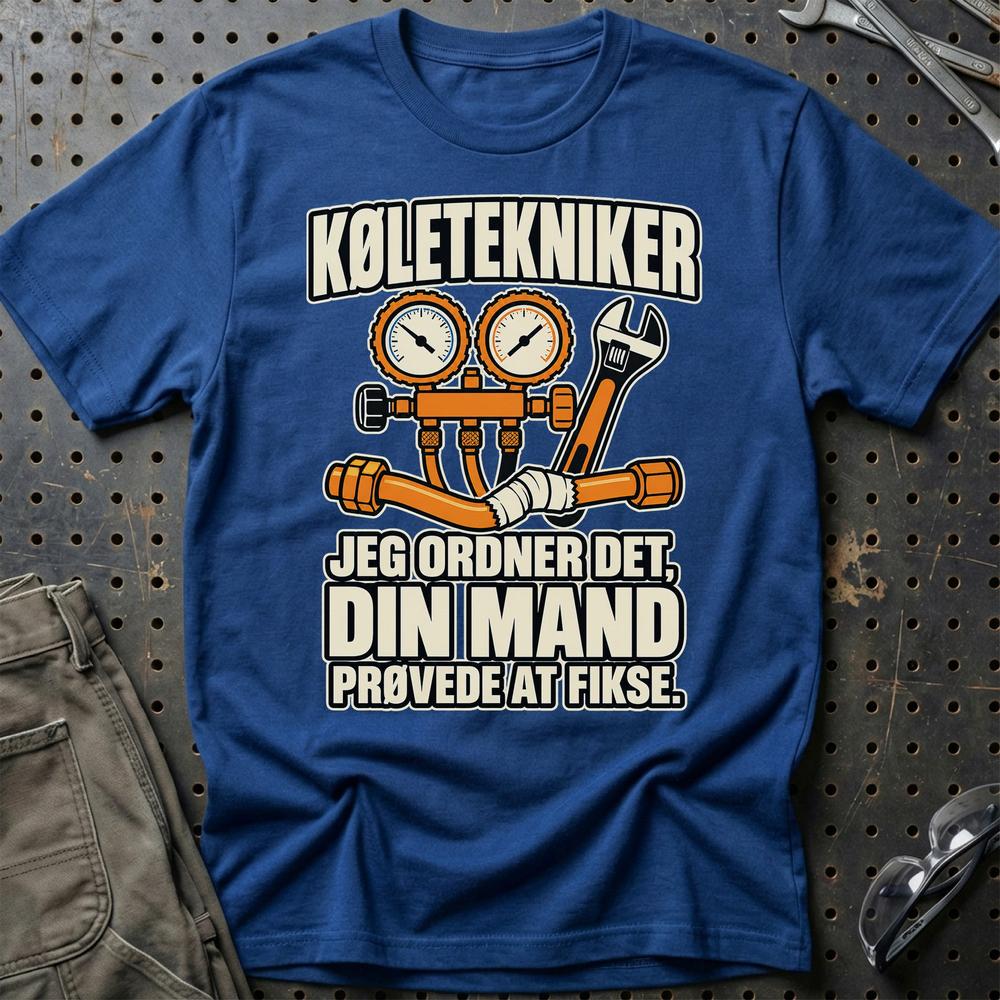 
Produktbillede af Køletekniker – Jeg Ordner Det, Din Mand Prøvede At Fikse T-Shirt