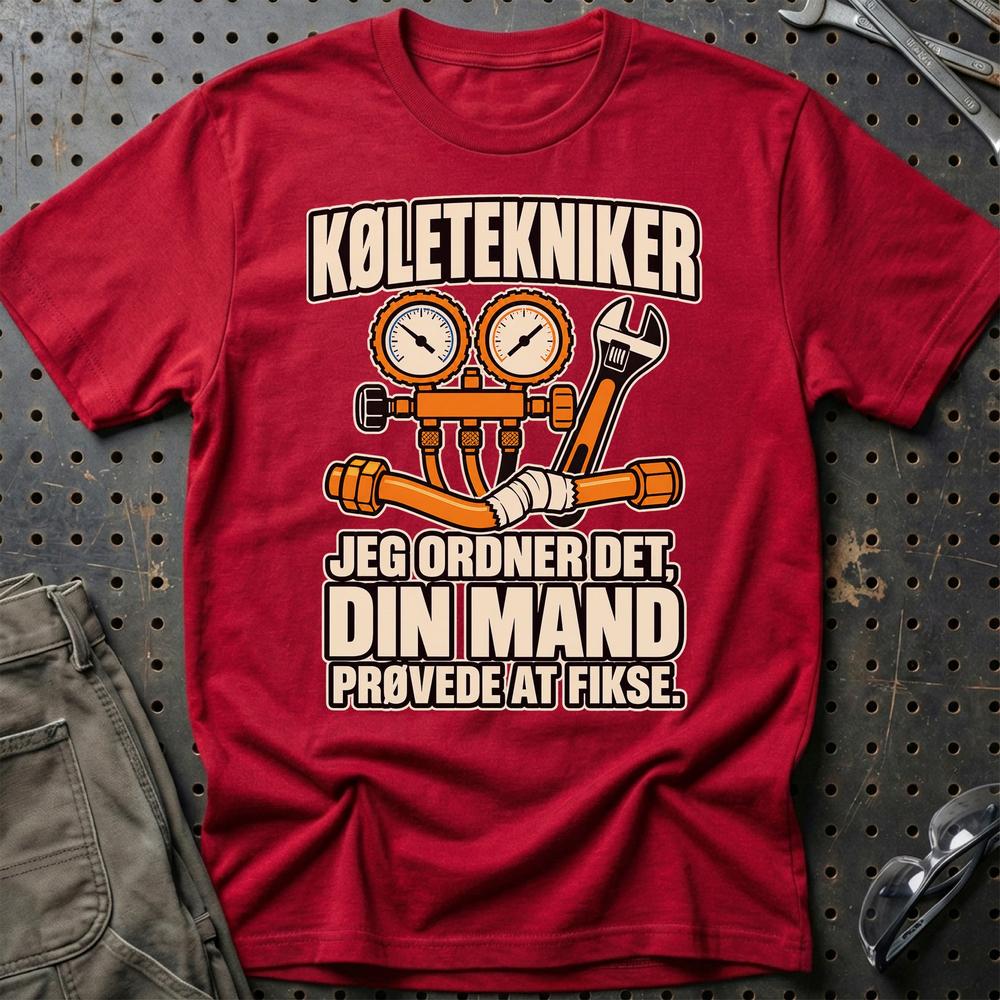 
Produktbillede af Køletekniker – Jeg Ordner Det, Din Mand Prøvede At Fikse T-Shirt