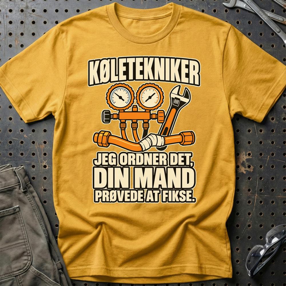 
Produktbillede af Køletekniker – Jeg Ordner Det, Din Mand Prøvede At Fikse T-Shirt