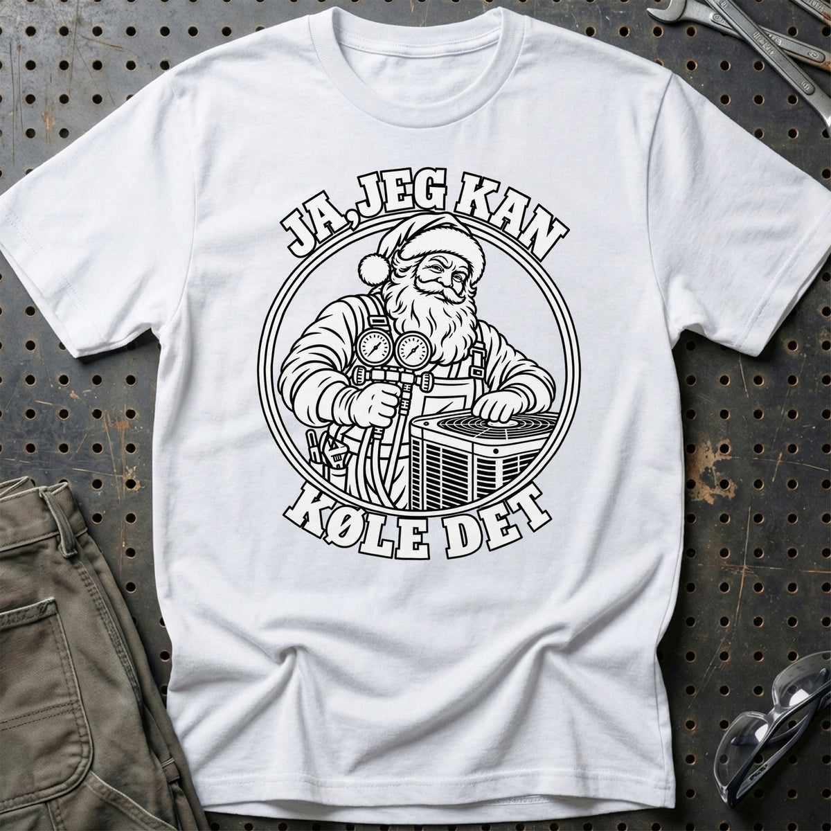 
Køletekniker – Santa Kan Det – Jul T-Shirt – Hvid