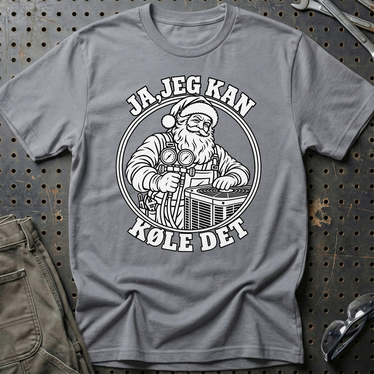 
Køletekniker – Santa Kan Det – Jul T-Shirt – Grå Sport