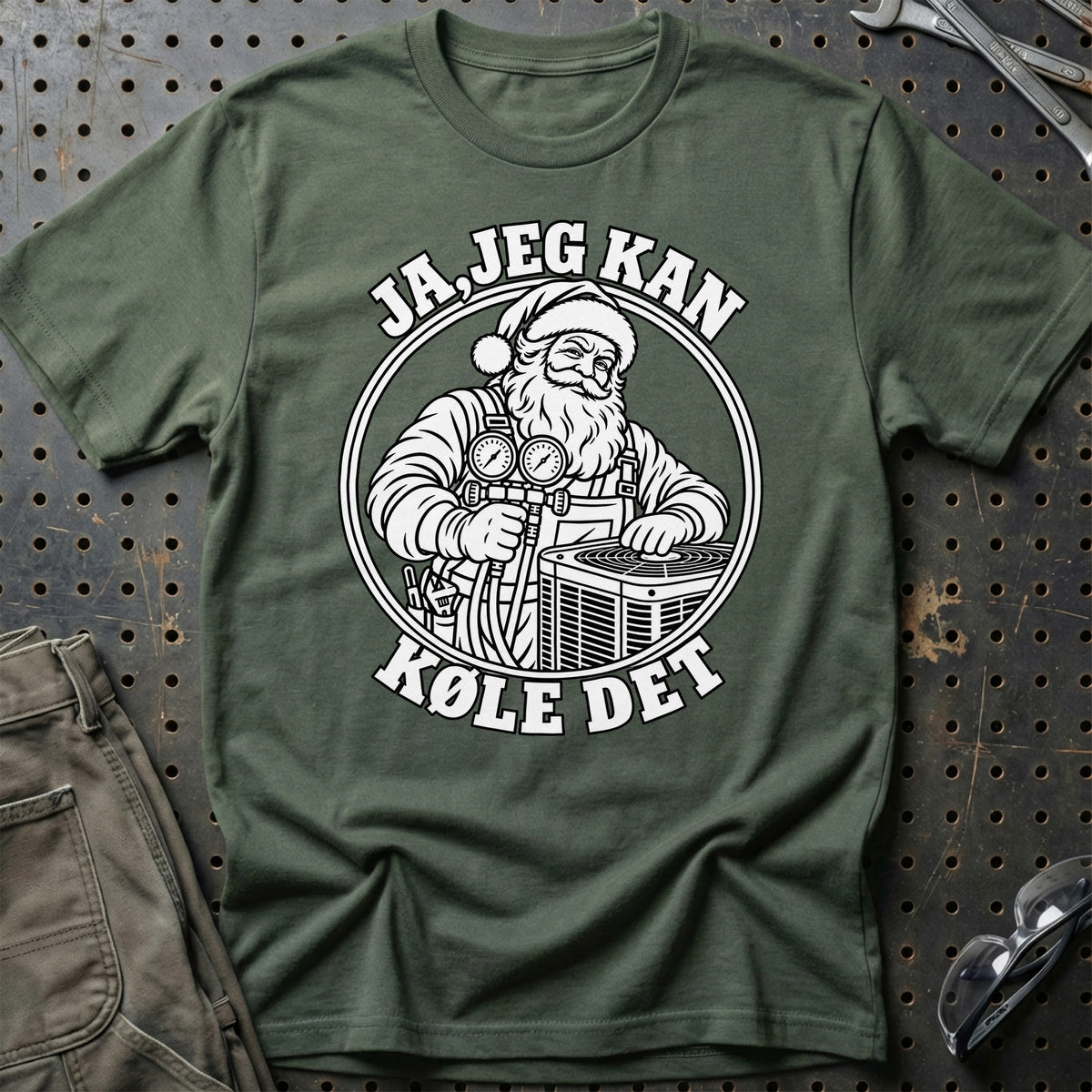 
Køletekniker – Santa Kan Det – Jul T-Shirt – Grøn Militær
