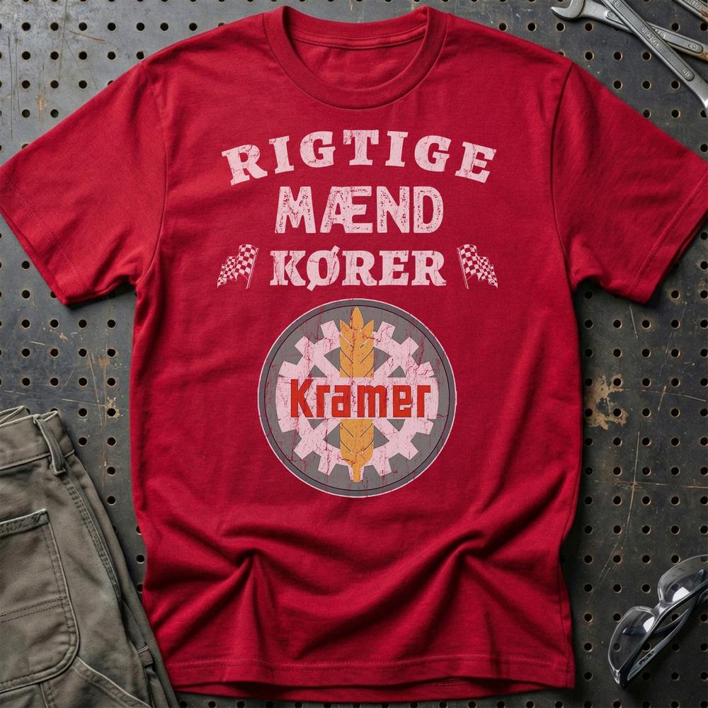 Kramer Rigtige Mænd Kører T-Shirt-Beklædning-Kramer-Rød-S-Garage Culture Shop- garage - man cave - merchandise