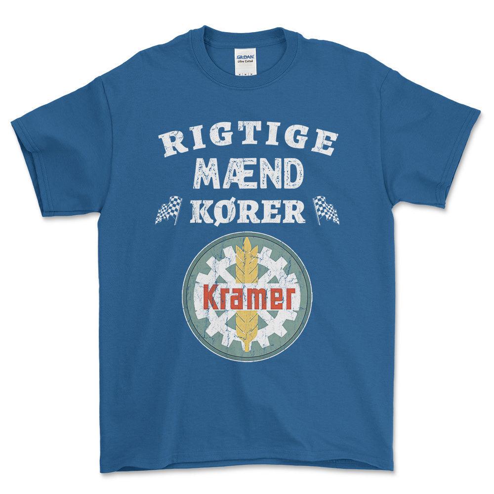 Kramer Rigtige Mænd Kører - Unisex T-Shirt , Bomuld-Beklædning-Kramer-Blå Royal-S-Forside-Garage Culture Shop- garage - man cave - merchandise
