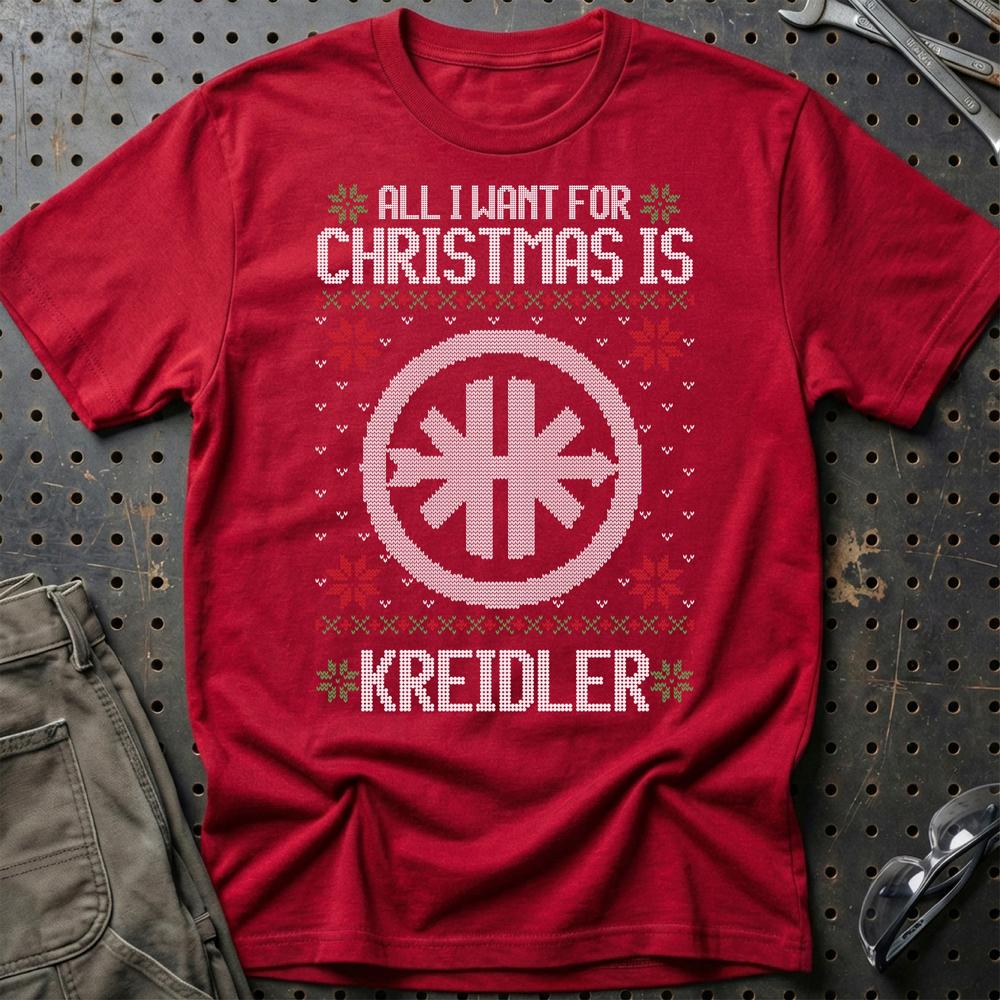 Kreidler - All I Want For Christmas T-Shirt-Beklædning-Kreidler-Rød-S-Garage Culture Shop- garage - man cave - merchandise