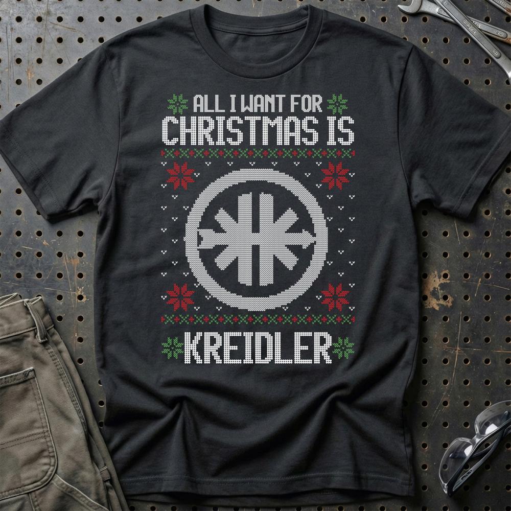 Kreidler - All I Want For Christmas T-Shirt-Beklædning-Kreidler-Sort-S-Garage Culture Shop- garage - man cave - merchandise