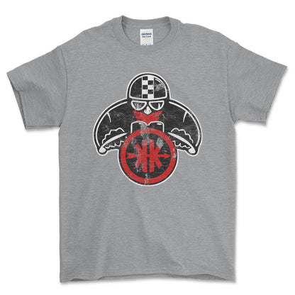 Kreidler Biker Vintage Style Unisex T-Shirt , Bomuld-Beklædning-Kreidler-Grå Sport-S-Forside-Garage Culture Shop- garage - man cave - merchandise