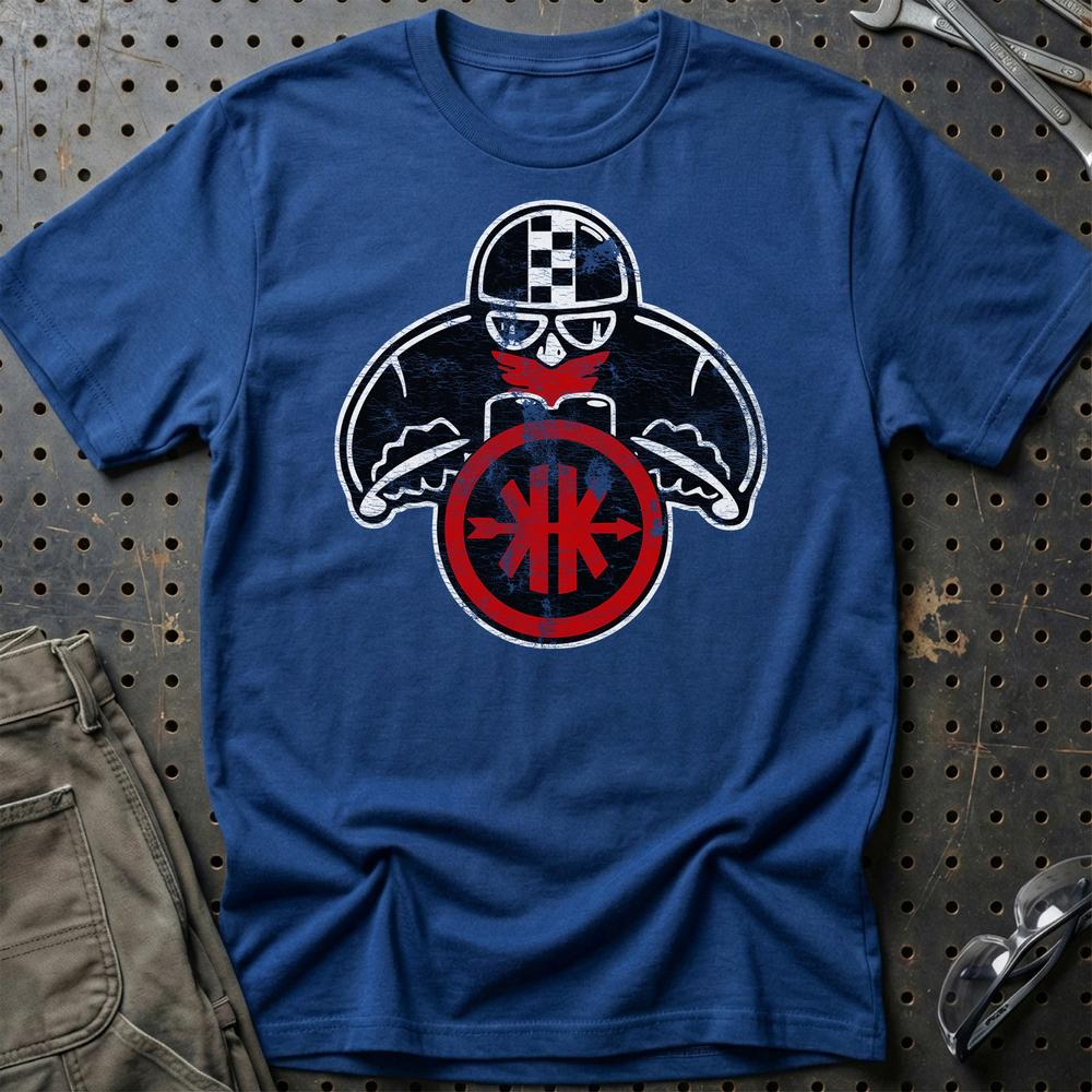 Kreidler Biker Vintage Style Unisex T-Shirt , Bomuld-Beklædning-Kreidler-Blå Royal-S-Garage Culture Shop- garage - man cave - merchandise