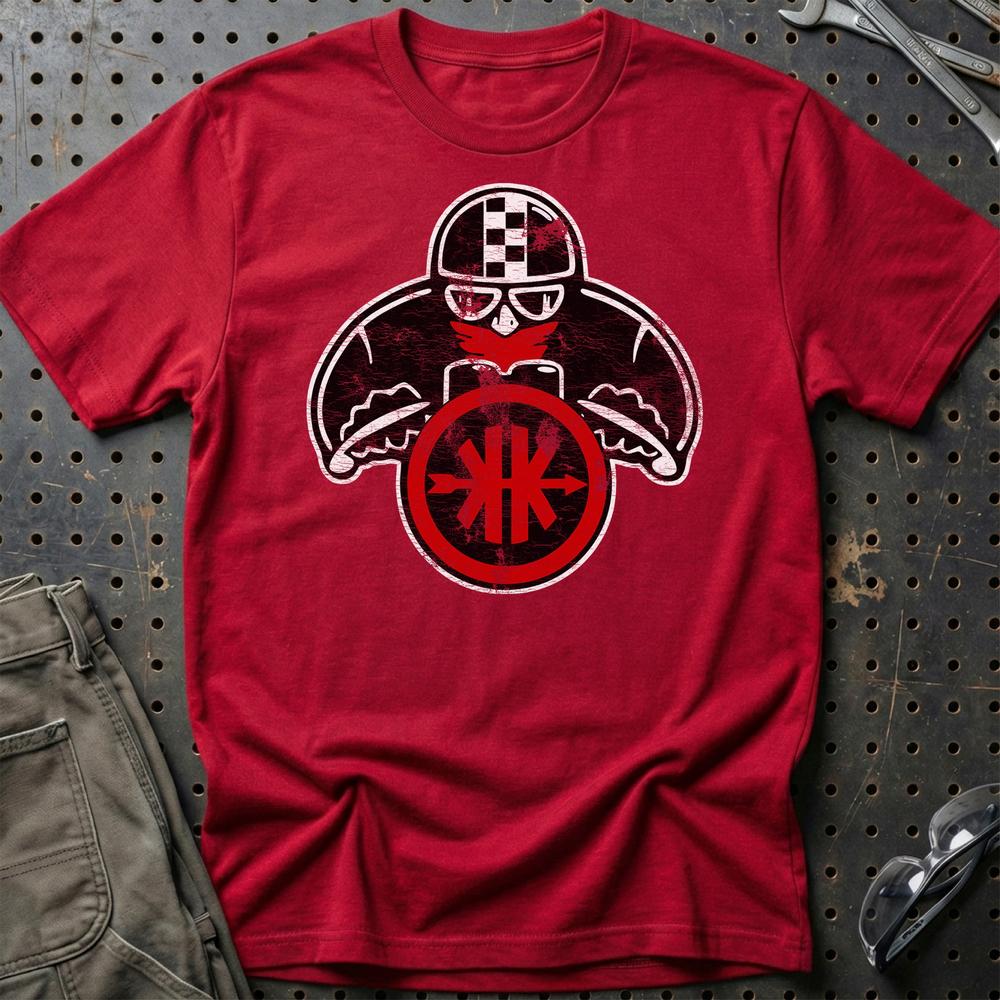 Kreidler Biker Vintage Style Unisex T-Shirt , Bomuld-Beklædning-Kreidler-Rød-S-Garage Culture Shop- garage - man cave - merchandise