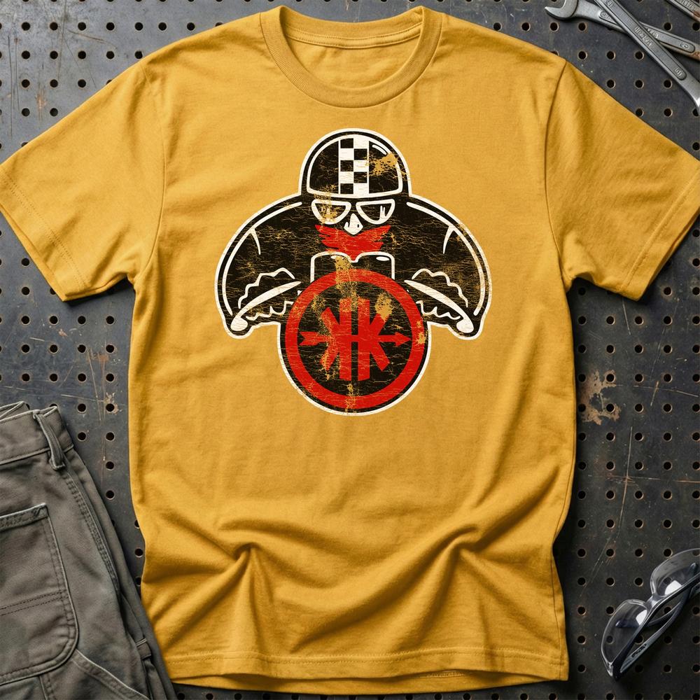 Kreidler Biker Vintage Style Unisex T-Shirt , Bomuld-Beklædning-Kreidler-Guld-S-Garage Culture Shop- garage - man cave - merchandise