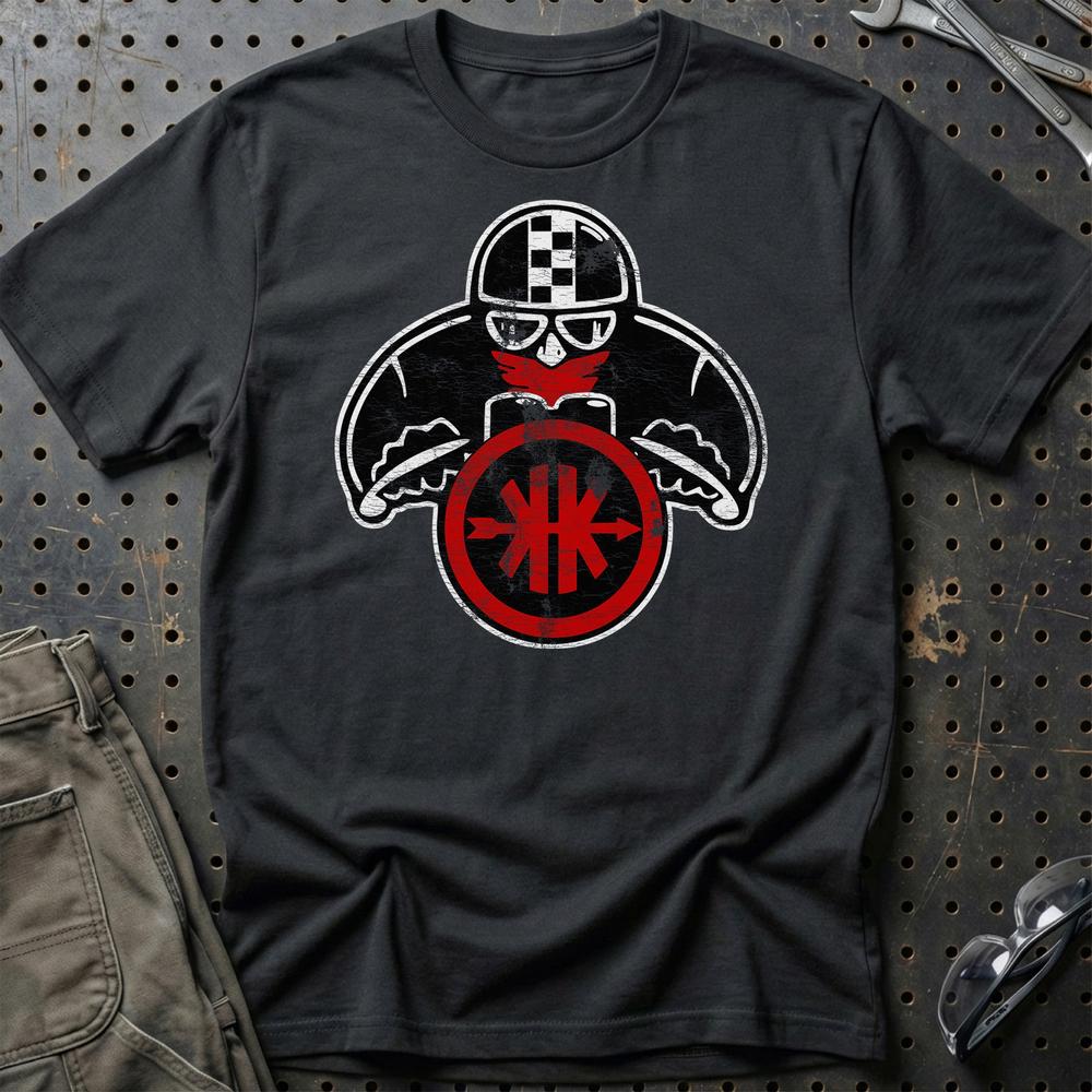 Kreidler Biker Vintage Style Unisex T-Shirt , Bomuld-Beklædning-Kreidler-Sort-S-Garage Culture Shop- garage - man cave - merchandise