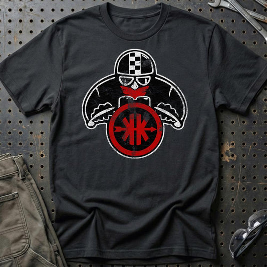 Kreidler Biker Vintage Style Unisex T-Shirt , Bomuld-Beklædning-Kreidler-Sort-S-Garage Culture Shop- garage - man cave - merchandise