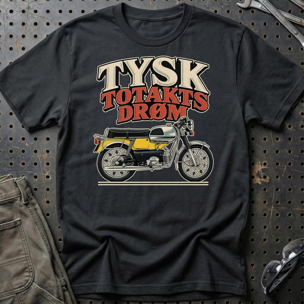 Kreidler Florett RS – Tysk Totaktsdrøm T-Shirt-Beklædning-Kreidler-Sort-S-Garage Culture Shop- garage - man cave - merchandise