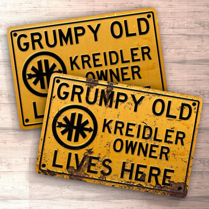 Kreidler Grumpy Old Kreidler Owner Lives Here Skilte, Musemåtte, Dørmåtte , Plakat-Skilte-Kreidler-Garage Culture Shop- garage - man cave - merchandise
