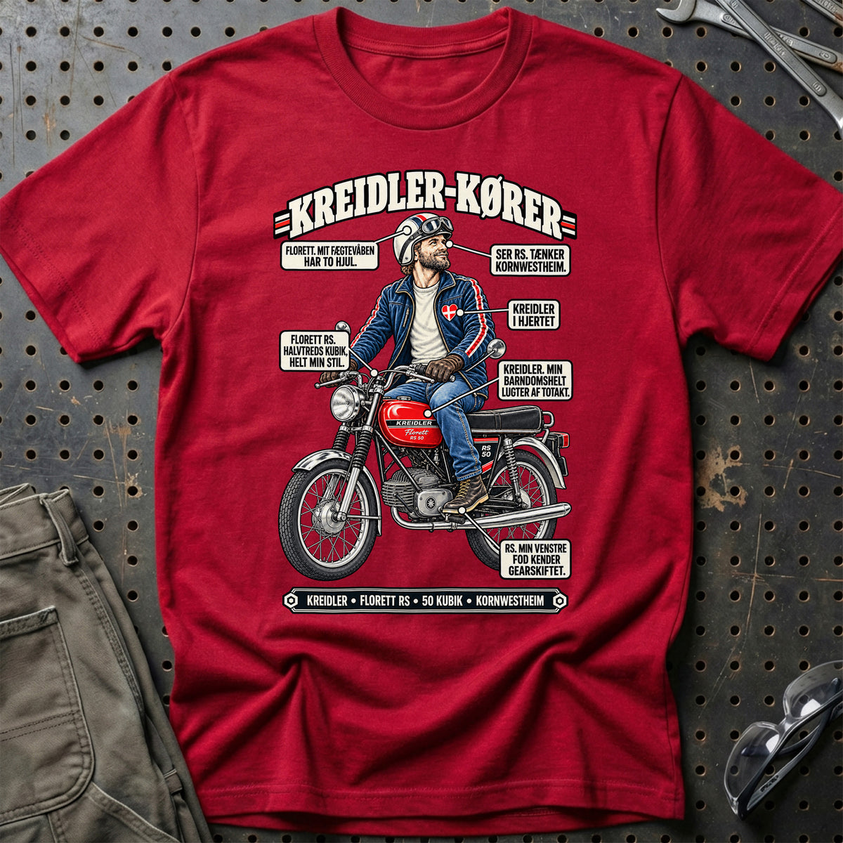 
Kreidler-Kører T-Shirt – Rød