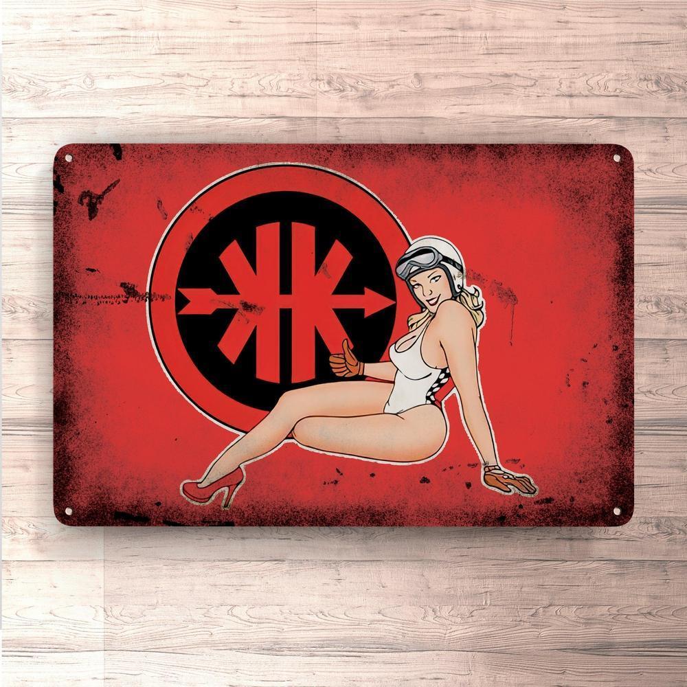 Kreidler Pin-Up Vintage Skilte, Musemåtte, Dørmåtte , Plakat-Skilte-Kreidler-Garage Culture Shop- garage - man cave - merchandise