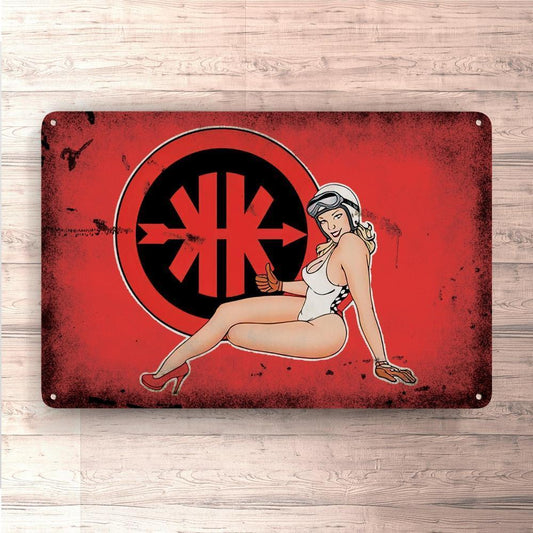 Kreidler Pin-Up Vintage Skilte, Musemåtte, Dørmåtte , Plakat-Skilte-Kreidler-Garage Culture Shop- garage - man cave - merchandise