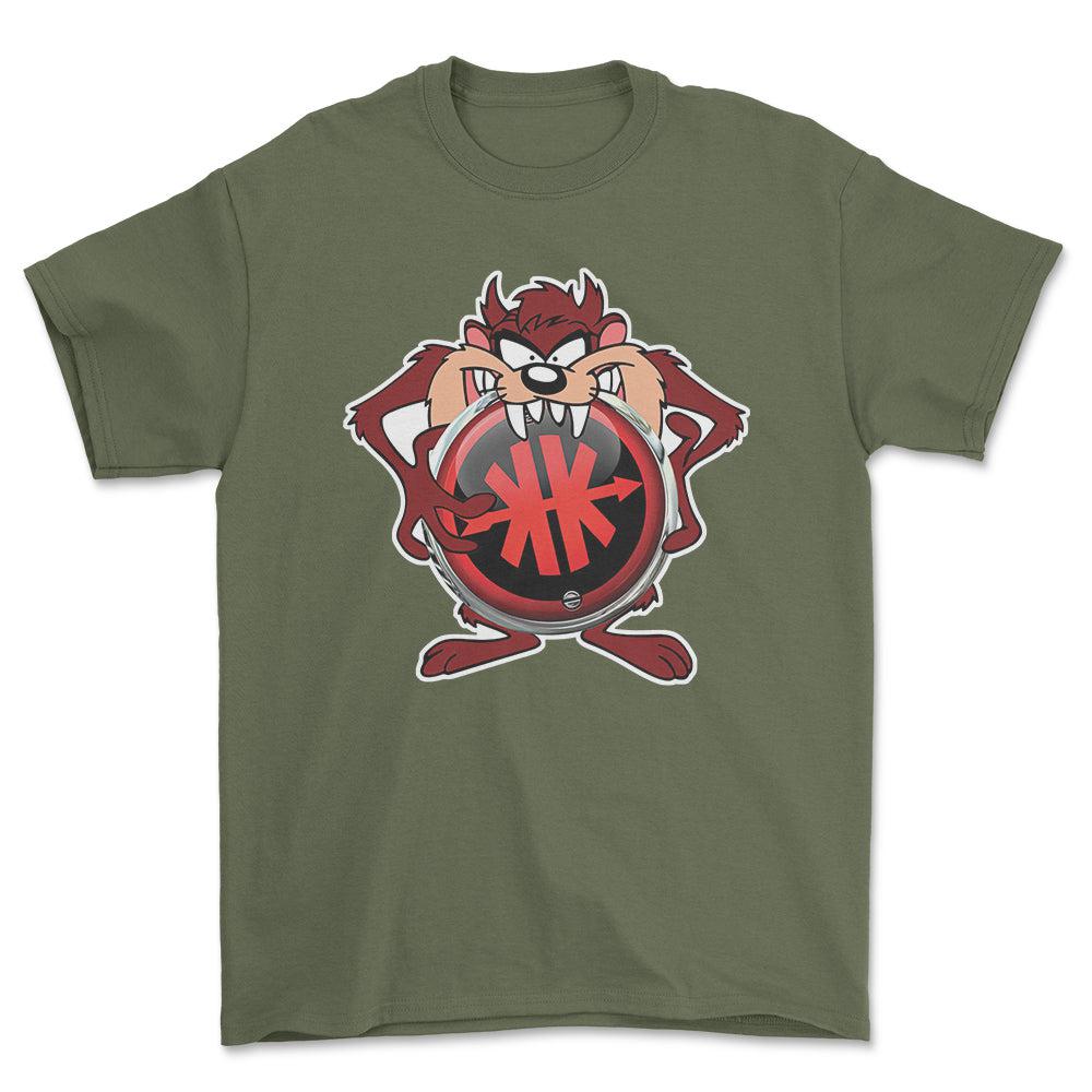 Kreidler TAZ Unisex T-Shirt , Bomuld-Beklædning-Kreidler-Grøn Militær-S-Forside-Garage Culture Shop- garage - man cave - merchandise