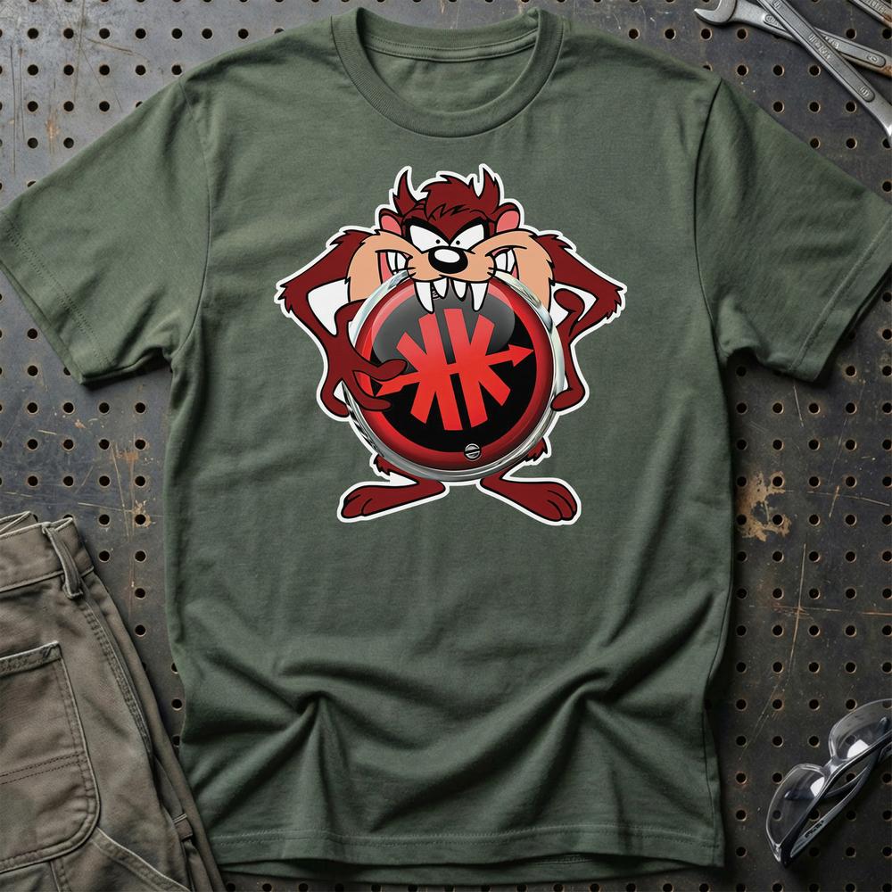 Kreidler TAZ Unisex T-Shirt , Bomuld-Beklædning-Kreidler-Grøn Militær-S-Garage Culture Shop- garage - man cave - merchandise